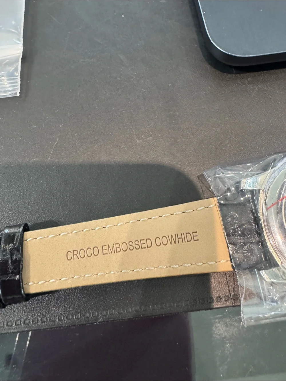 NEW Ecclissi Facets Stainless Steel Citrine Gemstone & Leather Watch